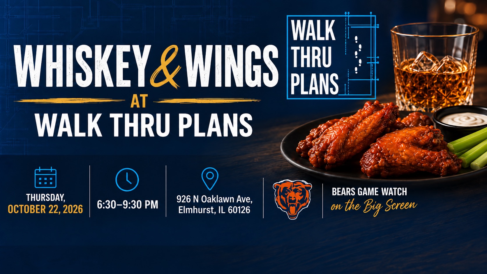 whisky and wings at walk thru plans